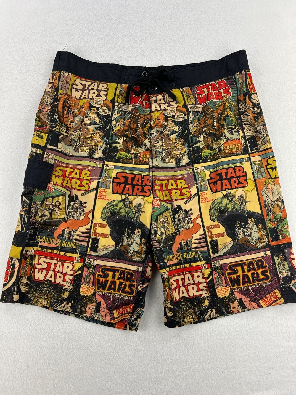 LucasFilm Star Wars Mens Retro Comic Strip All Over Print Board Shorts Size 2XL